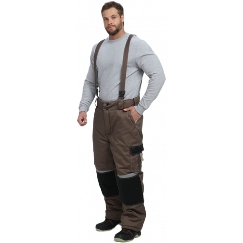 Костюм зимний Мега IMP (тк.Смесовая,240) брюки, коричневый/черный/бежевый