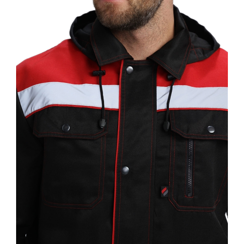 Костюм Нейч-2 СОП с капюшоном К. (тк.Смесовая,210) п/к, черный/красный