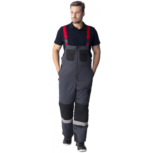 Костюм зимний Вектрон-2 СОП (тк.Смесовая,240) п/к, серый/черный/красный