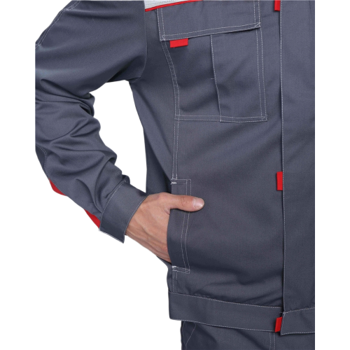 Костюм Флофт-1 Премиум СОП (тк.Смесовая,240) брюки, т.серый/серый/красный Костюм Флофт-1 Премиум СОП (тк.Смесовая,240) брюки, т.серый/серый/красный