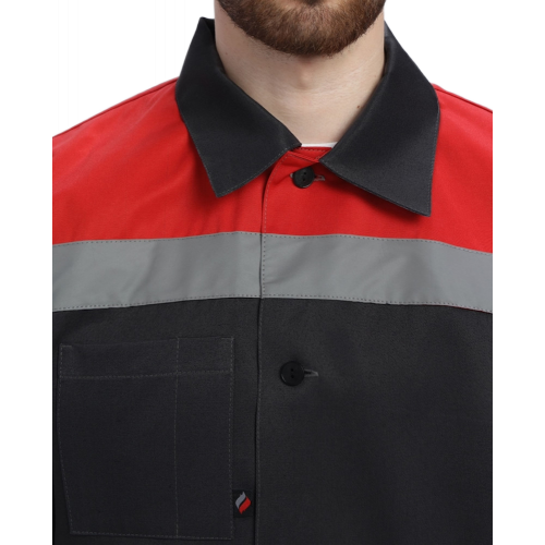 Костюм Лигор-1 СОП (тк.Смесовая,210) брюки, черный/красный Костюм Лигор-1 СОП (тк.Смесовая,210) брюки, черный/красный