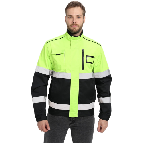 Куртка-трансформер сигнальная ProfLineSpecialist (тк.Смесовая МВО,240), желтый/черный Куртка-трансформер сигнальная ProfLineSpecialist (тк.Смесовая МВО,240), желтый/черный
