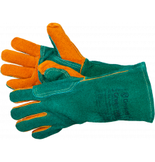 Green Welder Краги из спилка зеленого цвета с усилением, прошиты огнеупорной нитью Green Welder Краги из спилка зеленого цвета с усилением, прошиты огнеупорной нитью