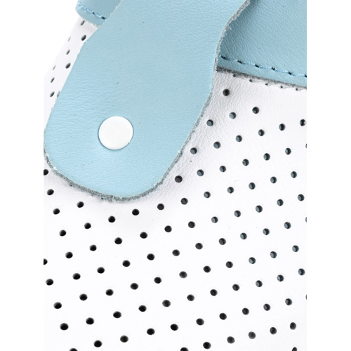 Сабо женские нат.кожа Комфорт ПВХ, белый/голубой Сабо женские нат.кожа Комфорт ПВХ, белый/голубой