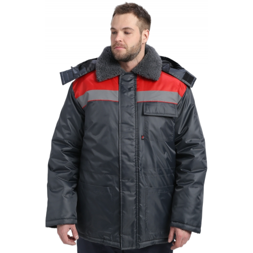 Куртка зимняя для бригадира NEW (тк.Оксфорд), т.серый/красный Куртка зимняя для бригадира NEW (тк.Оксфорд), т.серый/красный
