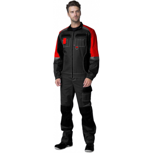 Костюм Формула (тк.Смесовая,240) брюки, серый/красный/черный