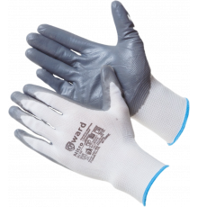 Nitro Перчатки нейлоновые белые с серым нитриловым покрытием Nitro Перчатки нейлоновые белые с серым нитриловым покрытием