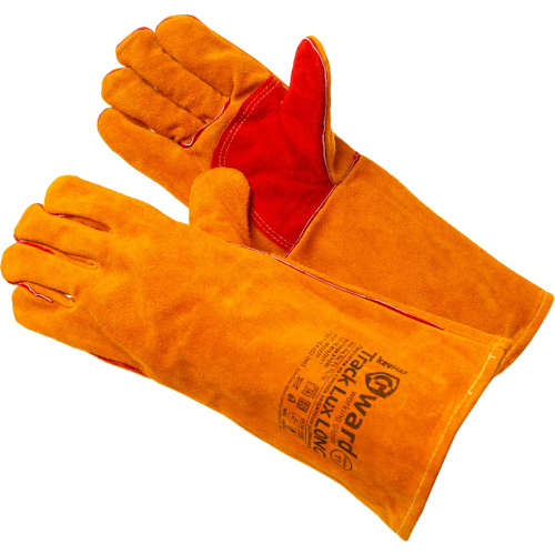 Track Lux Long Краги из спилка оранжевого цвета, усиленные, 40 см