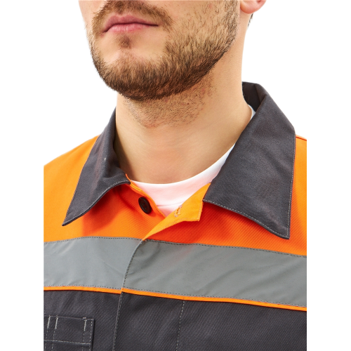 Костюм Липецк-2 СОП CH (тк.Смесовая,280) п/к, т.серый/оранжевый