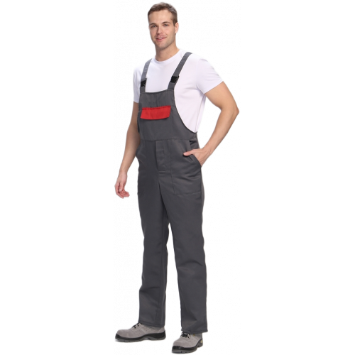 Полукомбинезон для ИТР (тк.Смесовая,210), серый/красный Полукомбинезон для ИТР (тк.Смесовая,210), серый/красный