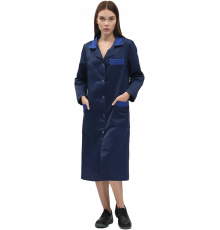 Халат женский (тк.Смесовая,210), т.синий/васильковый Халат женский (тк.Смесовая,210), т.синий/васильковый