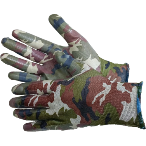 MILITARY Перчатки нейлоновые с нитриловым покрытием