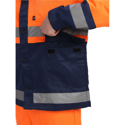 Костюм для дорожника (тк.Смесовая,210) п/к, оранжевый/т.синий Костюм для дорожника (тк.Смесовая,210) п/к, оранжевый/т.синий