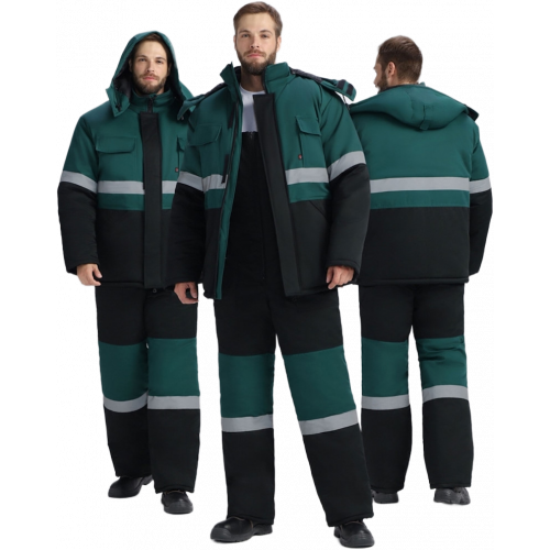 Костюм зимний Нордхард-2 СОП (тк.Смесовая,250) п/к, черный/зеленый Костюм зимний Нордхард-2 СОП (тк.Смесовая,250) п/к, черный/зеленый
