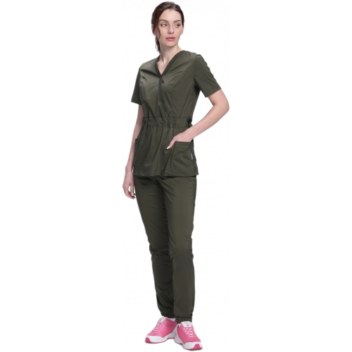 Костюм женский хирургический Модерн-004 (тк.Стрейч,120) MedLine, хаки