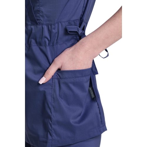 Костюм женский хирургический Модерн-004 (тк.Стрейч,120) MedLine, т.синий