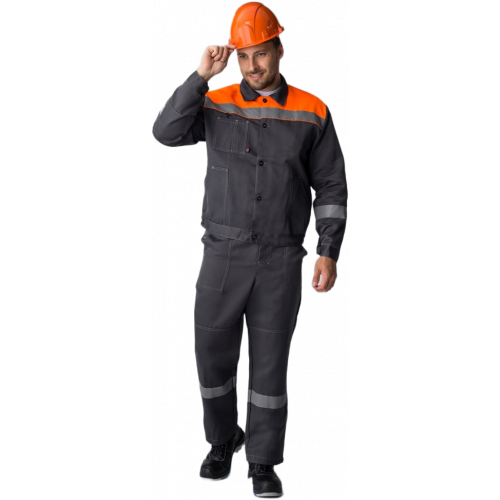 Костюм Лигор-1 СОП У. (тк.Смесовая,210) брюки, т.серый/оранжевый Костюм Лигор-1 СОП У. (тк.Смесовая,210) брюки, т.серый/оранжевый