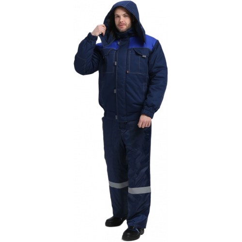 Куртка зимняя укороченная Флофт Премиум (тк.Смесовая,240), т.синий/васильковый/серый Куртка зимняя укороченная Флофт Премиум (тк.Смесовая,240), т.синий/васильковый/серый