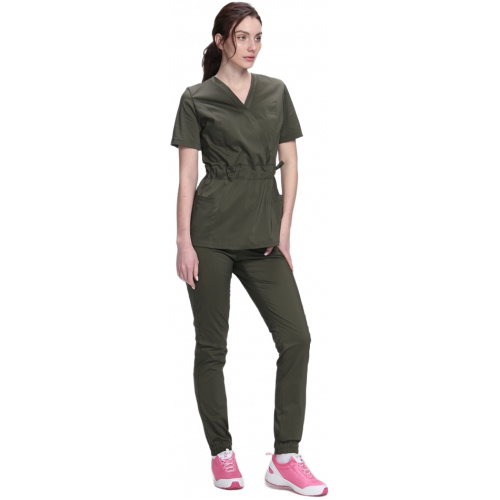 Костюм женский хирургический Модерн-004 (тк.Стрейч,120) MedLine, хаки