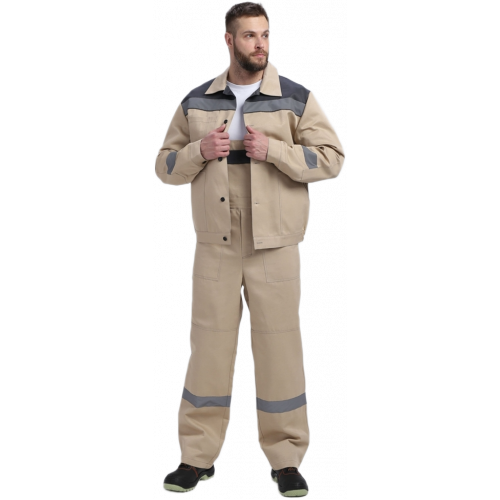 Костюм Лигор-2 СОП (тк.Смесовая,210) п/к, бежевый/т.серый Костюм Лигор-2 СОП (тк.Смесовая,210) п/к, бежевый/т.серый