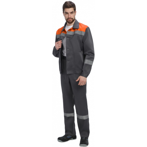 Костюм Лигор-1 СОП (тк.Смесовая,210) брюки, т.серый/оранжевый Костюм Лигор-1 СОП (тк.Смесовая,210) брюки, т.серый/оранжевый