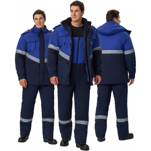 Костюм зимний Экспертный Антистат МВО (тк.Смесовая,245) п/к, т.синий/васильковый Костюм зимний Экспертный Антистат МВО (тк.Смесовая,245) п/к, т.синий/васильковый