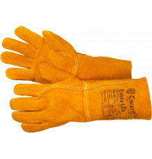 Extra Lux Краги из спилка оранжевого цвета без подкладки