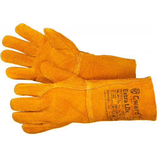 Extra Lux Краги из спилка оранжевого цвета без подкладки