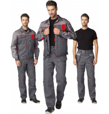 Костюм Союз-Профессионал-1 IMP (тк.Смесовая,240) брюки, т.серый/св.серый/красный Костюм Союз-Профессионал-1 IMP (тк.Смесовая,240) брюки, т.серый/св.серый/красный