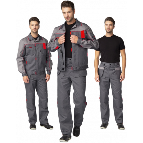 Костюм Союз-Профессионал-1 IMP (тк.Смесовая,240) брюки, т.серый/св.серый/красный Костюм Союз-Профессионал-1 IMP (тк.Смесовая,240) брюки, т.серый/св.серый/красный