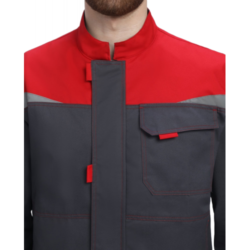 Костюм Строй-1 CH МВО (тк.Смесовая,280) брюки, т.серый/красный/черный Костюм Строй-1 CH МВО (тк.Смесовая,280) брюки, т.серый/красный/черный