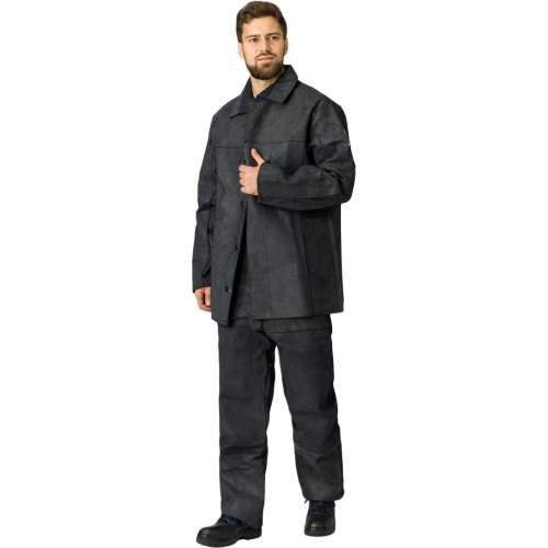 Костюм сварщика цельноспилковый 2 кл.защиты(Спилок 0,9-1,2), черный