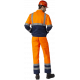 Костюм для дорожника с укороченной курткой (тк.Смесовая,210) п/к, оранжевый/т.синий