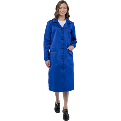 Халат женский для ИТР (тк.Смесовая,210), васильковый Халат женский для ИТР (тк.Смесовая,210), васильковый