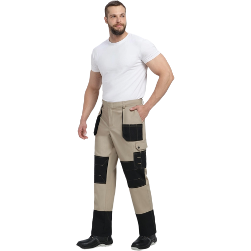 Костюм Вестгард-1 (тк.Канвас,260) брюки, бежевый/черный