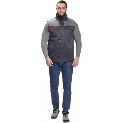 Жилет утепленный Флофт (тк.Смесовая,210), т.серый/серый Жилет утепленный Флофт (тк.Смесовая,210), т.серый/серый