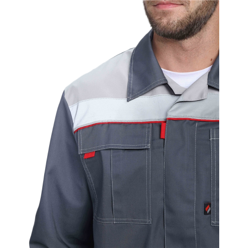 Костюм Флофт-1 Премиум СОП (тк.Смесовая,240) брюки, т.серый/серый/красный Костюм Флофт-1 Премиум СОП (тк.Смесовая,240) брюки, т.серый/серый/красный