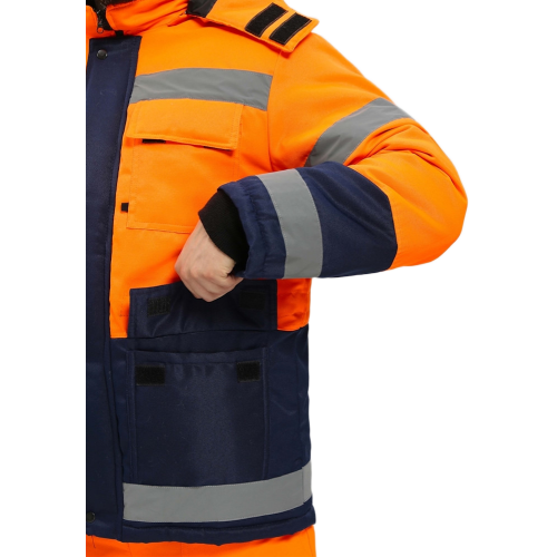Костюм зимний для дорожника Ультра (тк.Смесовая,210) п/к, оранжевый/т.синий Костюм зимний для дорожника Ультра (тк.Смесовая,210) п/к, оранжевый/т.синий