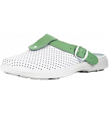 Сабо женские нат.кожа Комфорт ПВХ, белый/зеленый Сабо женские нат.кожа Комфорт ПВХ, белый/зеленый