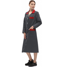 Халат женский (тк.Смесовая,210), т.серый/красный Халат женский (тк.Смесовая,210), т.серый/красный