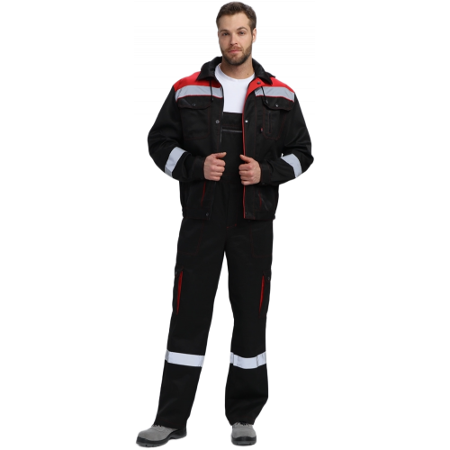 Костюм Нейч-2 СОП с капюшоном (тк.Смесовая,210) п/к, черный/красный Костюм Нейч-2 СОП с капюшоном (тк.Смесовая,210) п/к, черный/красный