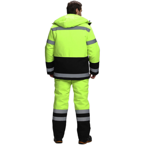 Костюм зимний для дорожника Ультра (тк.Смесовая,210) п/к, лимонный/черный Костюм зимний для дорожника Ультра (тк.Смесовая,210) п/к, лимонный/черный