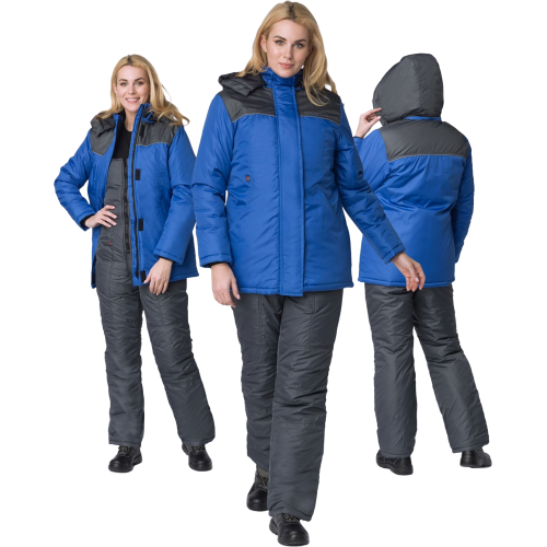 Куртка зимняя женская Сакрин (Дюспо), васильковый/темно-серый Куртка зимняя женская Сакрин (Дюспо), васильковый/темно-серый