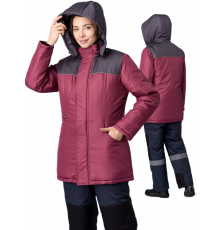 Куртка зимняя женская Сакрин (тк.Дюспо,80), бордовый/т.серый Куртка зимняя женская Сакрин (тк.Дюспо,80), бордовый/т.серый