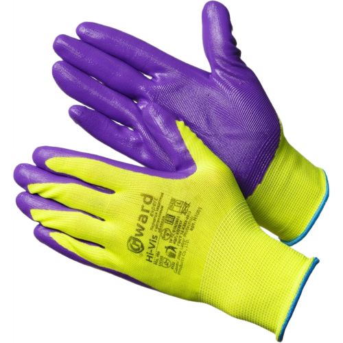 Перчатки Gward Hi-Vis нейлоновые с нитриловым покрытием, N1001 Перчатки Gward Hi-Vis нейлоновые с нитриловым покрытием, N1001
