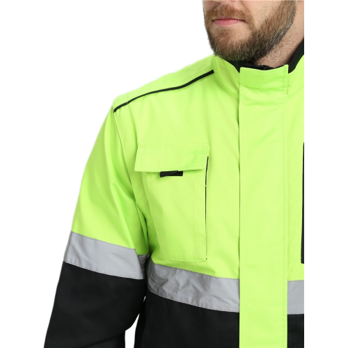 Куртка-трансформер сигнальная ProfLineSpecialist (тк.Смесовая МВО,240), желтый/черный Куртка-трансформер сигнальная ProfLineSpecialist (тк.Смесовая МВО,240), желтый/черный