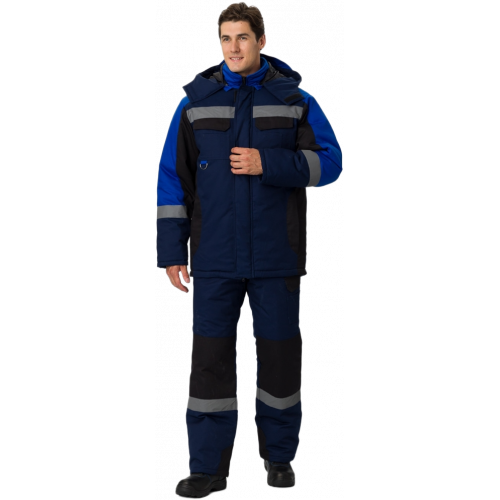 Костюм зимний Вектрон-2 СОП (тк.Смесовая,240) п/к, т.синий/черный/васильковый