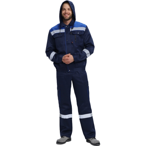 Костюм Нейч-2 СОП с капюшоном (тк.Смесовая,210) п/к, т.синий/васильковый Костюм Нейч-2 СОП с капюшоном (тк.Смесовая,210) п/к, т.синий/васильковый