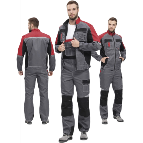 Костюм Формула (тк.Смесовая,240) п/к, серый/красный/черный