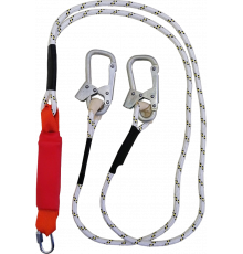 Строп аВерд+Кс (веревка) двойной с амортизатором 1 монт.кар.+1 соед.кар. 1,5м Строп аВерд+Кс (веревка) двойной с амортизатором 1 монт.кар.+1 соед.кар. 1,5м